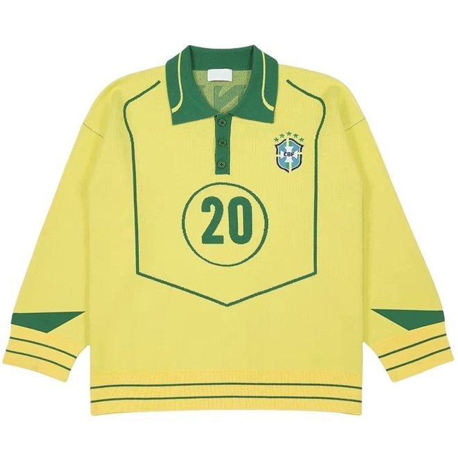 Mens Winter Casual Pullover Football Polo Knitwear Jersey