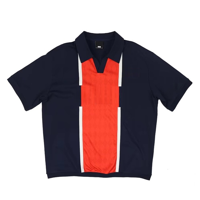 Red and White Striped Classic Football Shirt for Men