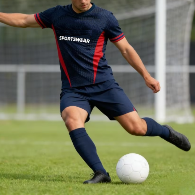 Short Sleeve Quick Dry Polyester Soccer Jersey