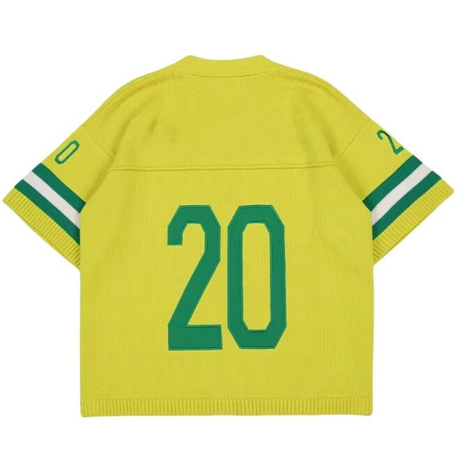 Pullover Short Sleeve Football V Neck Knitwear Jerseys