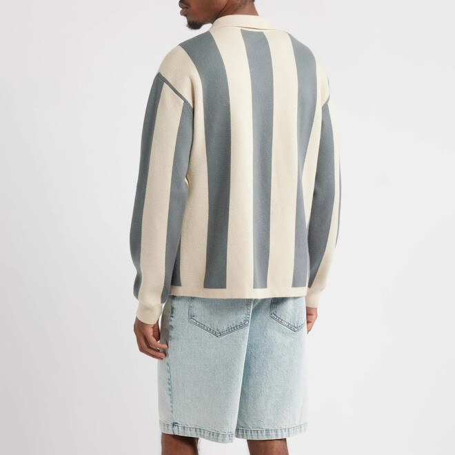 Long Sleeve Anti Wrinkle Striped Polo Soccer Jersey