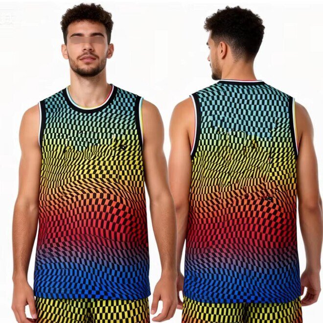 Fashion Retro Colorful Basketball Jersey