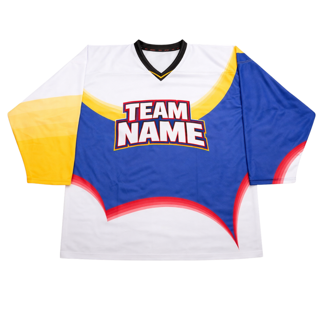 Ice Hockey Jersey Blue Yellow Red Teamname Hockey Uniform