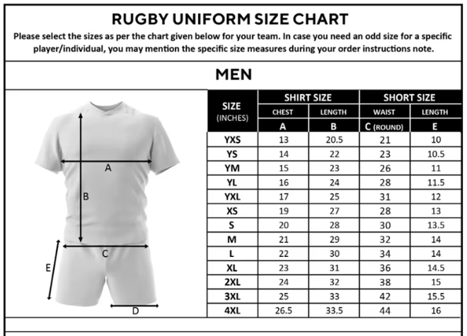 Mens Custom Made Rugby Uniform Set